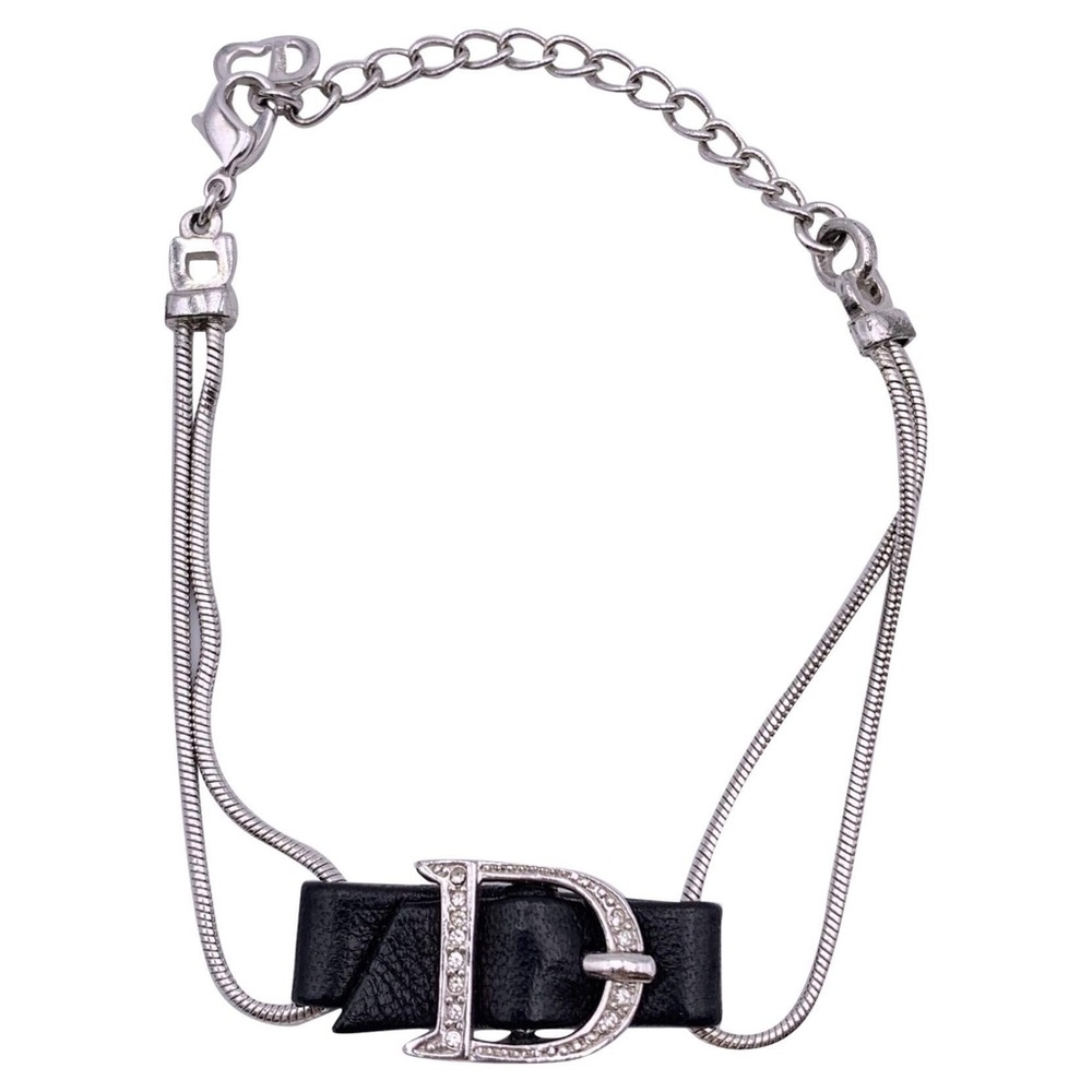 Christian Dior Vintage 2000’s D Buckle Logo Bracelet and Choker Necklace set